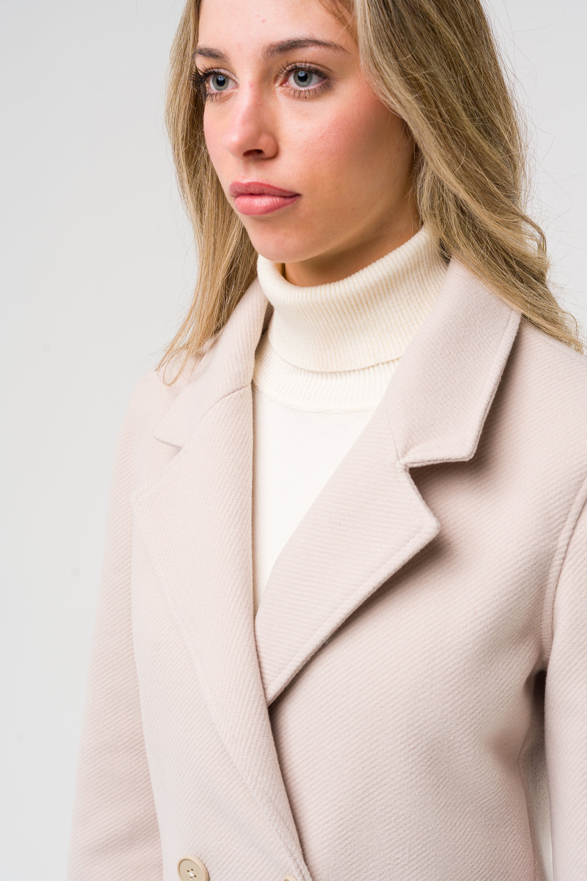 Long double-breasted coat