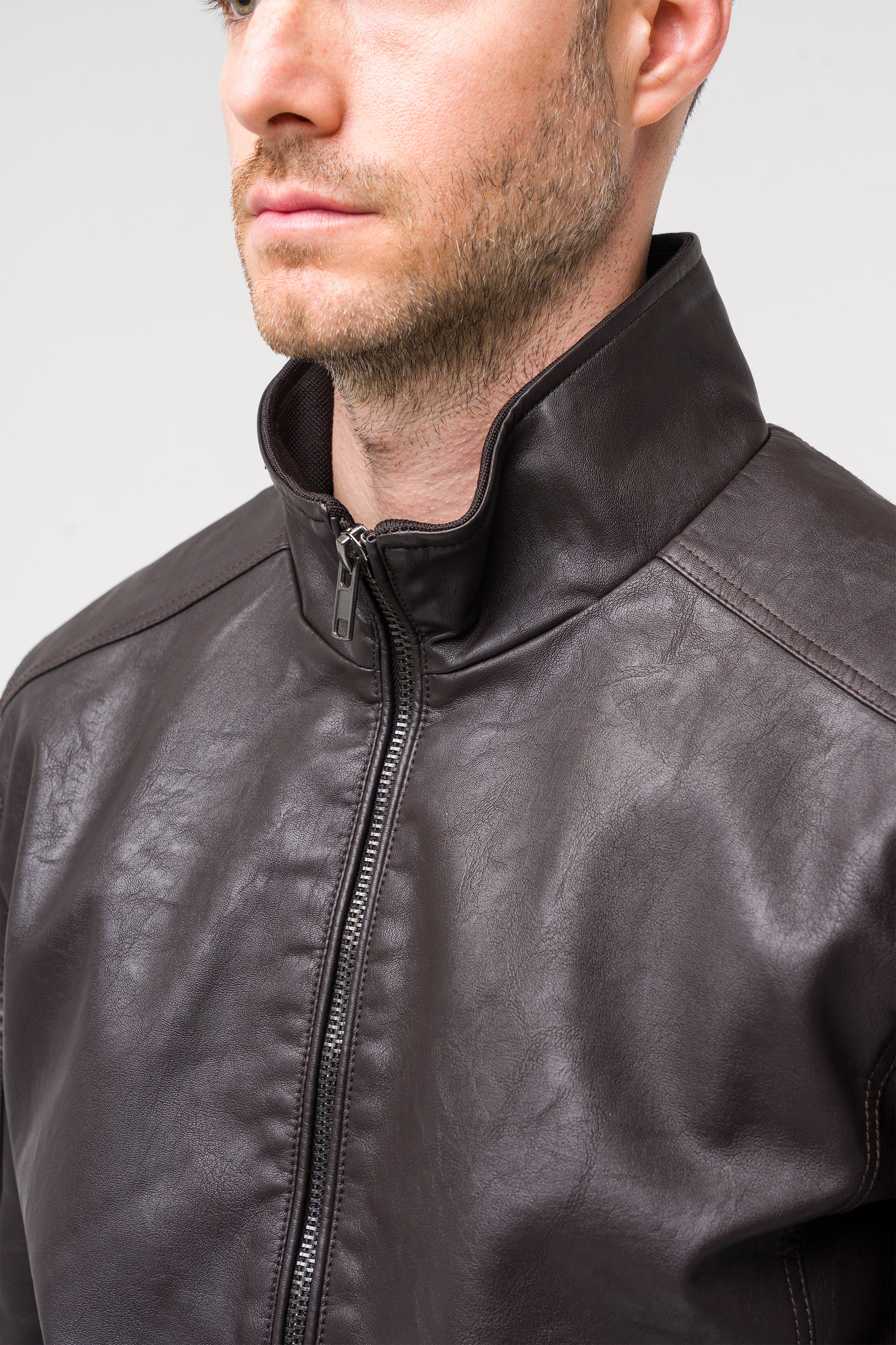 Eco-leather bomber jacket