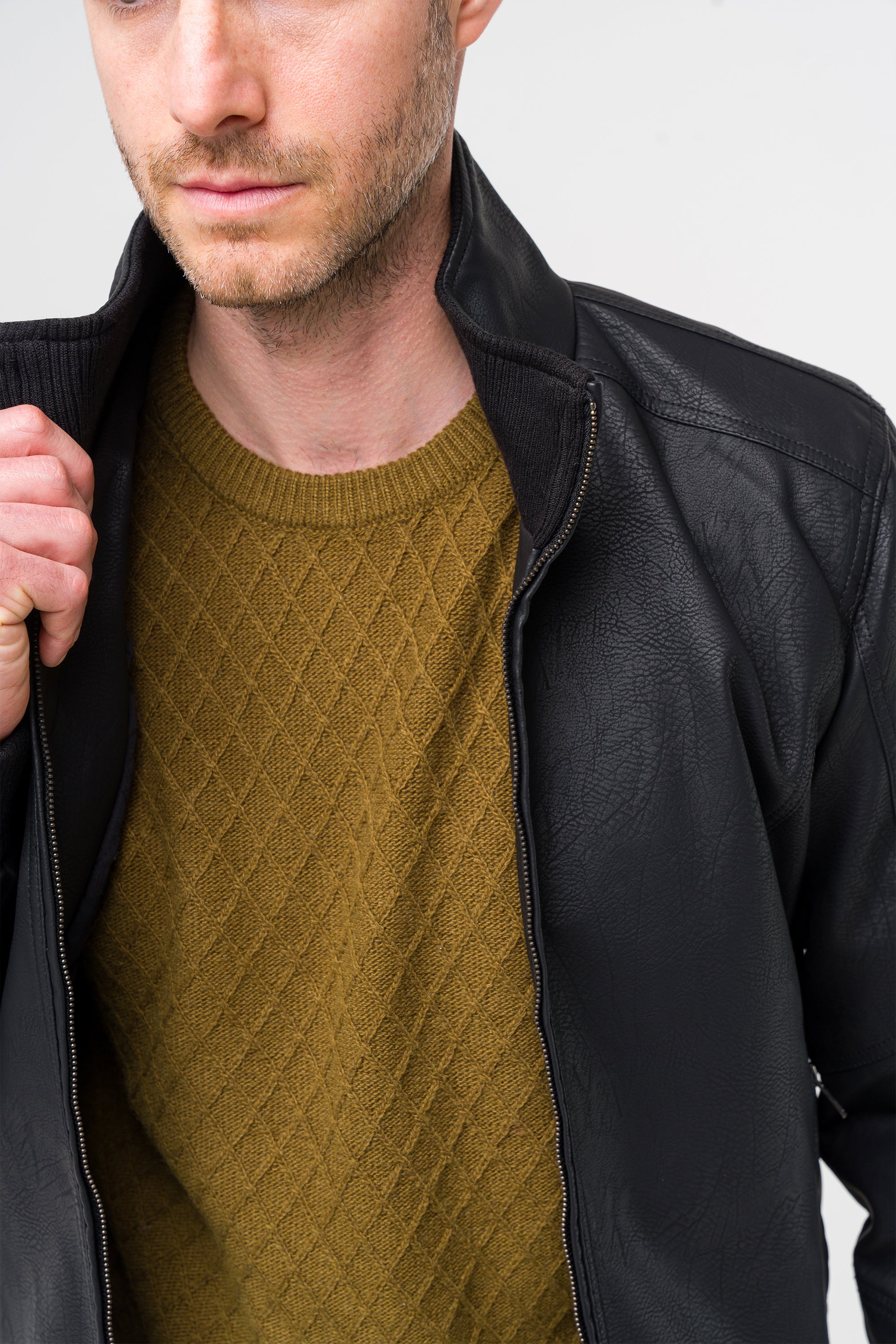 Bomber da uomo in ecopelle