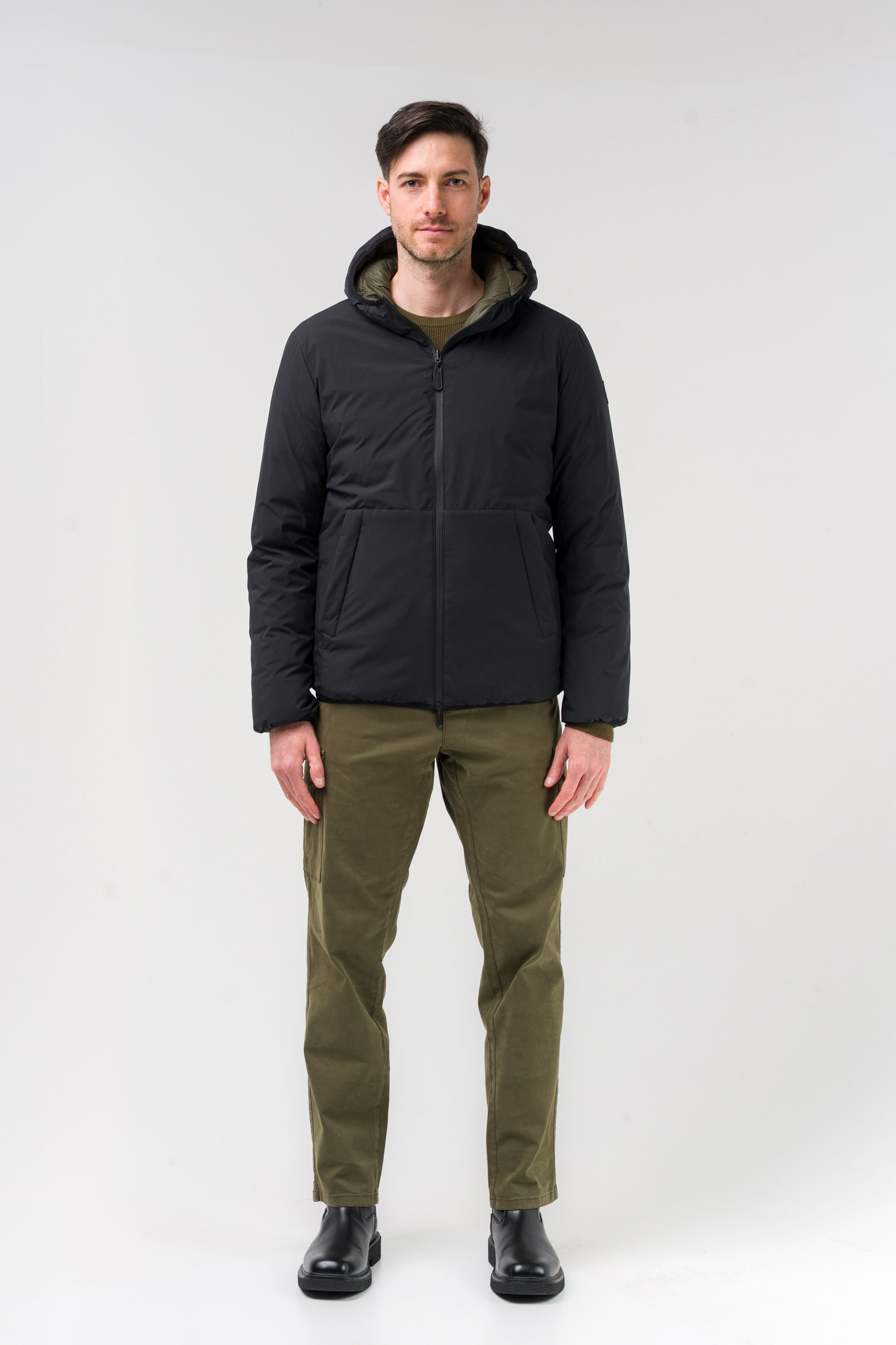 Piumino reversibile e bicolore